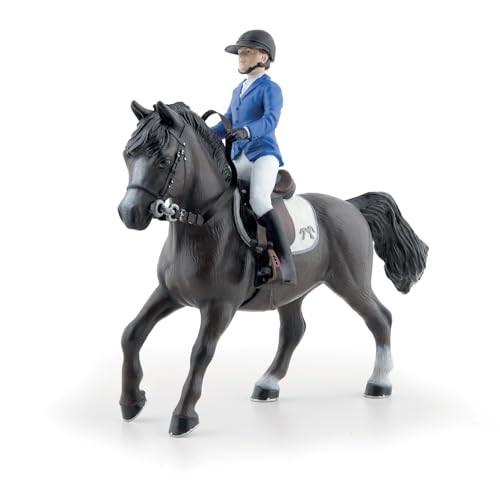Papo - Figurine Cheval Et Cavalier Eden Qimbaya Réaliste - 3 Ans + - Collection Monde Équestre - Jeu Créatif Équitation - Idée Cadeau Jouet Fille Garçon