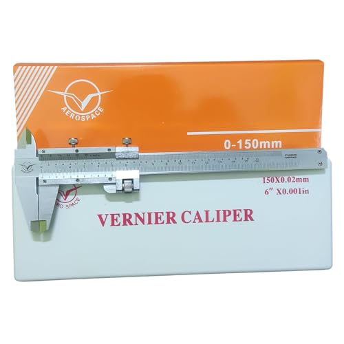 Image of vernier callipers thickness measuring Tool 0-6 in /0-150 mm Stainless Steel Manual- Precision with Dual Screw Locking & Gauge Scale Designed for CNC /Lathe Machine, Engineers.