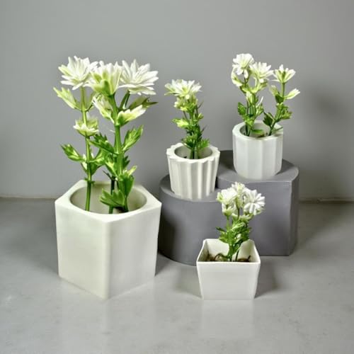 Kit 4 Vasinhos com Plantas Artificiais Realistas