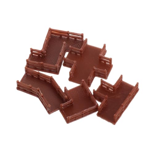 Operitacx 5 Piezas De Tablones De Escalera De Micro Paisaje Envase Botella Brillo De Labios Tubo Contenedor Tarro De Almacenamiento Juguete Accesorios Adornos El Plastico Brown