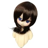 Tzncos 1/3 BJD soft hair wolf tail dome wig short wig (Deark Brown)