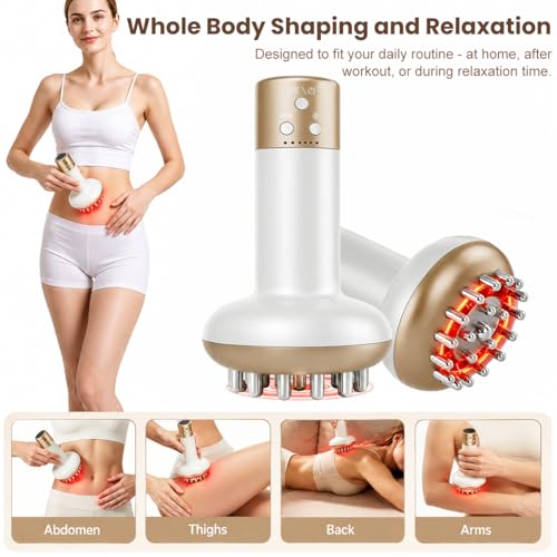 Image of HANNEA Lymphatic Drainage Massager Anti Cellulite Body Sculpting Device with Microcurrent Light Heat and Vibration for Legs Arms Belly