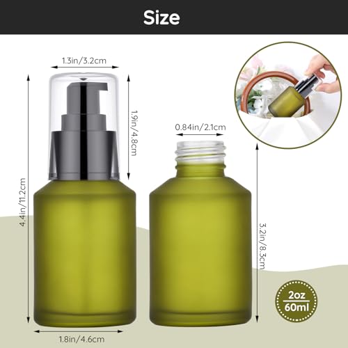 Image of Segbeauty 2oz Frosted Glass Travel Lotion Container Refillable, 3pcs Small Travel Containers for Creams, 60ml Mini Empty Lotion Bottles with Pump Dispenser, Cosmetic Containers Sample Cream Bottle