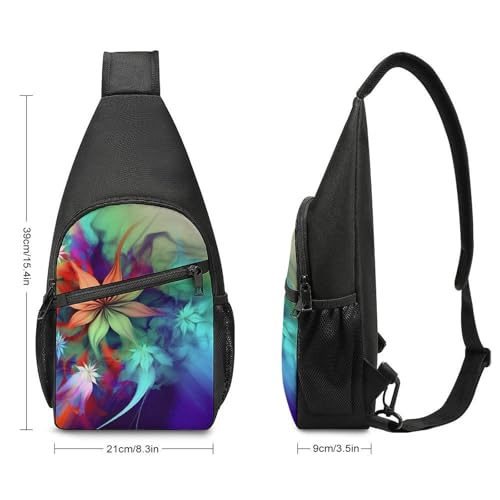 Bolso bandolera deportivo abstracto floral para senderismo miniatura 2