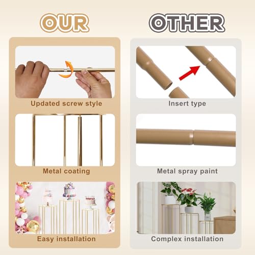 Support de plante en métal doré pour mariage gâteaux et colonne de présentation sol