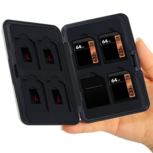 Honsky Aluminum Uhs-I Sd Micro Sd Sdhc Sdxc Tf Securedigital Memory Card Carrying Case Holder Organizer Box Keeper For Computer Camera Media Storage Organization, Silver #TOP3