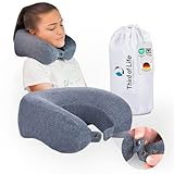 Nackenkissen Flugzeug ANDAR QuickDry, Ergonomisches Reise-Kissen, Nackenhörnchen mit thermoregulierendem Bezug, Nackenstützkissen mit Memory Foam für ruhigen Schlaf, Travel Pillow für Auto, Camping