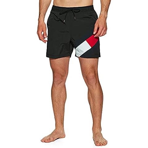 Tommy Hilfiger Herren Badehose SF Medium Drawstring Lang, Schwarz (Black), L Cover