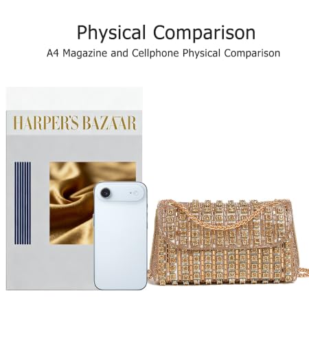 Image of Sweetovo Rhinestone Clutch Purse, Sparkly Evening Bag with Chain for Women