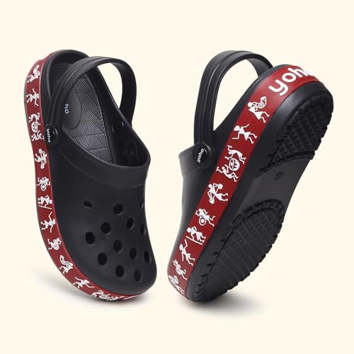 Image of YOHO Hacker Clogs for Women | Waterproof Monsoon Footwear & Rainy Shoes | Tribal Print with Backstrap | 003