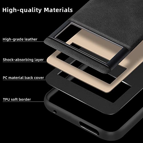 Image of X-level Google Pixel 7 Pro Case 5G Ultra-Thin Slim Premium PU Leather Elegant Soft TPU Bumper Shockproof Protective Cases Phone Cover for Google Pixel 7 Pro 2022(Black)
