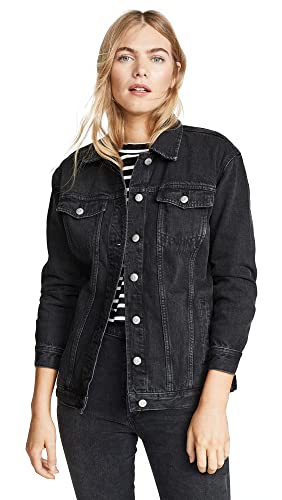 Madewell Women's Oversized Jean Jacket, Lunar Wash, Black, L Madewell Women's Oversized Jean Jacket, Lunar Wash, Black, L
