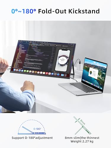 Image of MAGICRAVEN Large Portable Monitor, USB-C & HDMI Laptop Screen Extender,Second Display for Console with Built-in Speakers, Works with PS5, Xbox, Switch, Ideal for Travel, Home & Office - 23.8 inch