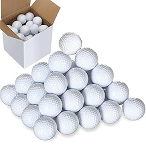 Jerify 50 Pcs Practice Golf Balls Bulk 45g Solid Rubber Golf Training Balls High Bounce Performance for Hit Away Swing Driving Range Indoor Outdoor Training(White)