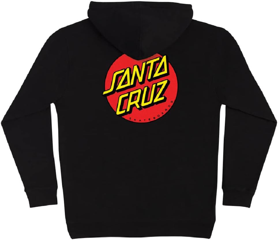 SANTA CRUZ Men's Heavyweight Zip Up Hooded Sweatshirt Classic Dot Skate Zip Up Sweatshirt
