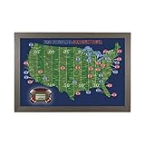 Push Pin Travel Maps Customizable Wall Art - Football Stadiums - Barnwood Gray - Personalized Framed Pin Map, Includes 150 Pins - Handcrafted in USA - 27.5' x 39.5'