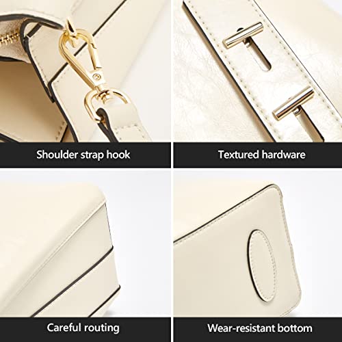Image of LAORENTOU Women Crossbody Handbags Genuine Leather Satchel Handbags for Women Top-handle Shoulder Tote Purses