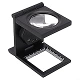 Loupe pliante compacte avec lentille haute définition et 2 lumières pour une amélioration améliorée