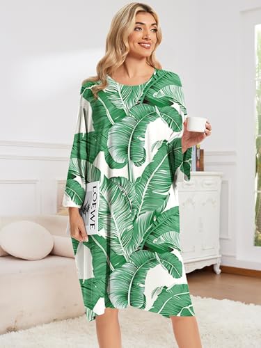 Image of CRIPOM Plus Size Moo Moos for Women Oversized Sleep Shirts for Women Oversized Nightgown with Pocket Fit S-5XL