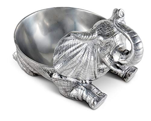 Arthur Court Designs Aluminum Figural Elephant Serving Fruit Bowl 10 Inch Diameter X 15 Inch Tall #TOP5