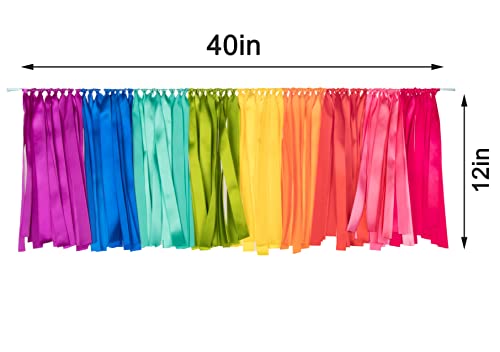 2 Packs Rainbow Ribbon Garland- Handmade Tassel Garland Preassembled 40X12 Inch Banner For Fiesta Decor, Weddings, Bachelorette Parties, Baby Showers, And Birthdays #TOP5