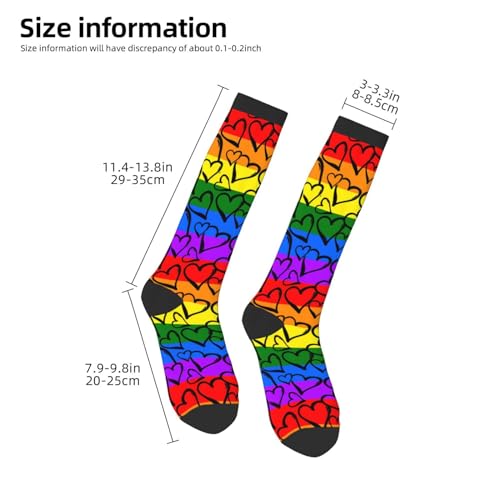 ThAyLa Rainbow Gay Pride Compression Socks For Women Men Long Socks Soft Compression Socks For Running3