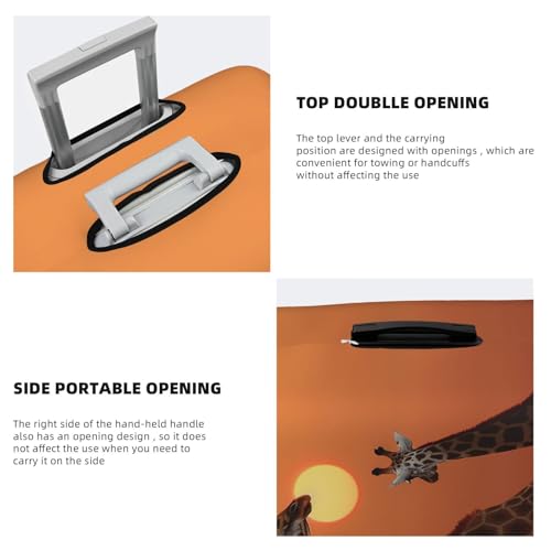 Elastic Travel Luggage Cover for Suitcase Tsa Approved Stretch Scratch-Resistant Suitcase Protector Cover Washable Giraffe at sunset Baggage Covers Fits 18-32 Inch Luggage Case4