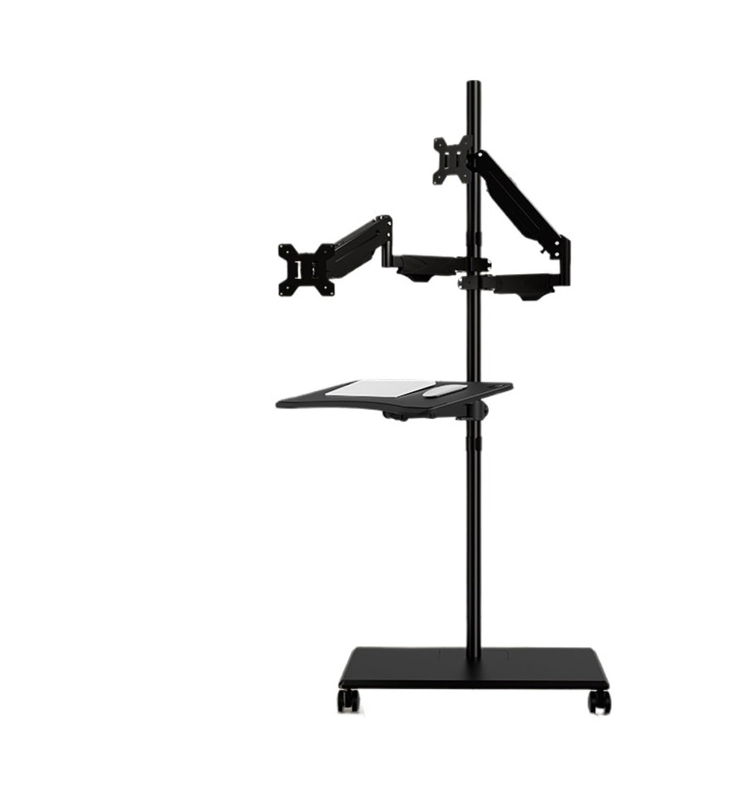 Ikpgbzxm One Color Floor-Standing Monitor Stand With Pneumatic Cantilever, Height Adjustable(Dualairpressurearm)