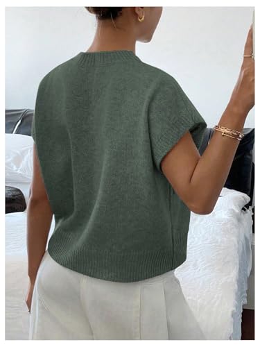 Image of SOLY HUX Women's Short Sleeve Sweater 3D Floral Sweaters Pullover Tank Tops Knit Vest Trendy Fashion Clothing