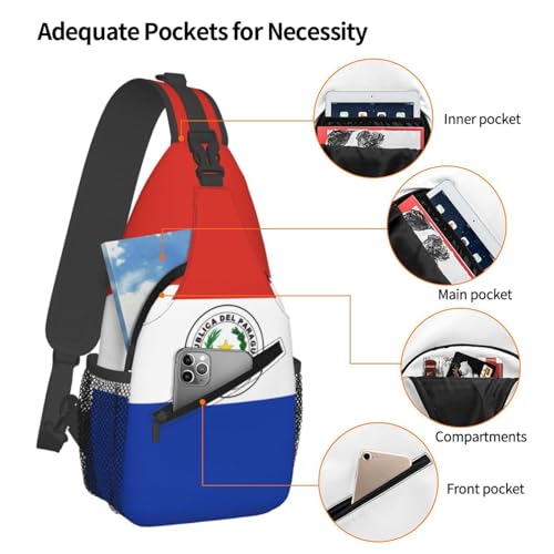 Mochila bandolera unisex con diseño bandera Paraguay miniatura 4
