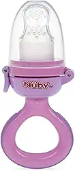 Nuby Alimentador de Silicone para Bebê com Regulagem Rosa