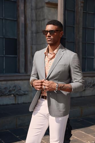 Image of PJ PAUL JONES Mens Casual Blazer Lightweight Linen Sport Coat 2 Button Unlined Suit Jackets