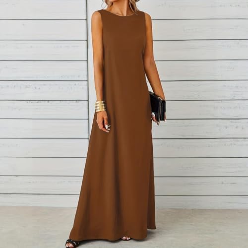 Robe longue caftan couleur unie coupe fluide et ample sans manches