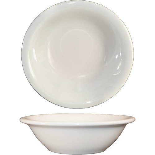 Tuxton China International Tableware Narrow Rim Stoneware Round Fruit Bowl American White, 4 oz. | 36/Case