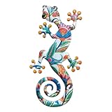  Métal Gecko Décoration Murale, Lézard En Métal Décoration Murale, Salamandre Murale Exterieur Sculpture, Decoration Murale Metal Lézard pour Patio, Jardin, Restaurant, Maison, Bureau, Style D