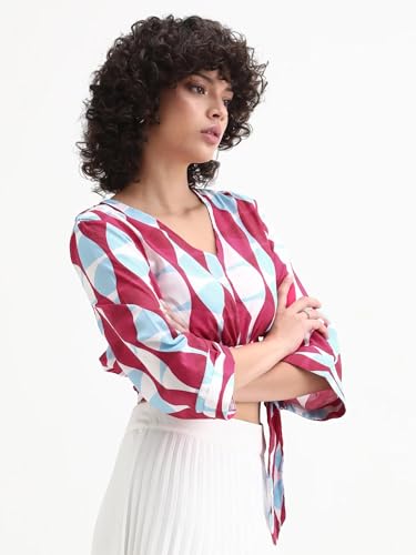 Image of RAREISM Regular FIT Geometric Print TOP