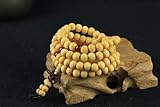 RIDAEX 108 Cuentas de 8mm, joyería Budista de sándalo, Cuentas de Madera de Buda para oración, Mala, Pulseras y brazaletes Unisex para Hombres, joyería