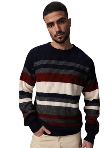 Image of High Star Men Acrylic Knitted Regular fit Round Neck Full Sleeves Sweaters 30