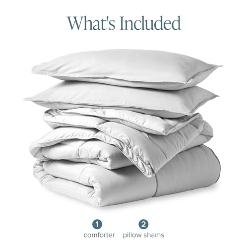 Image of Bare Home Comforter Set - Queen Size - Ultra-Soft - Goose Down Alternative - Premium 1800 Series - All Season Warmth (Queen, Cloud Grey)