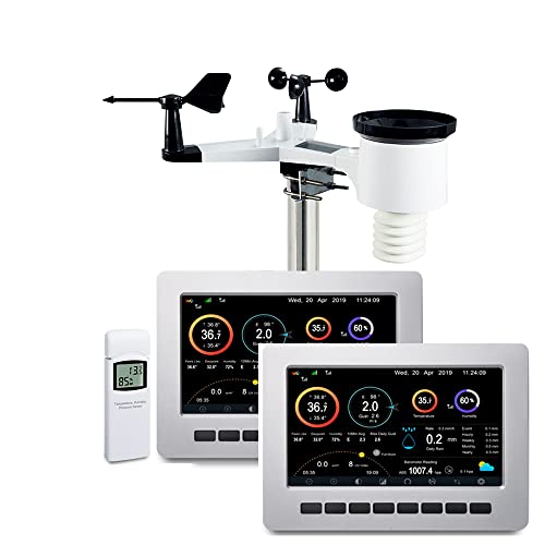 froggit HP1000SE PRO TWIN - Estación meteorológica inalámbrica (2 pantallas)