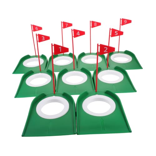 BIUDECO 9pcs Golf Putting Cup Set Numbered Flags Plastic Golf Hole Training Equipment for Home Office Practice Improve Putter Accuracy