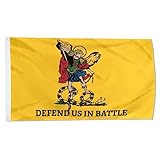Fyon Holy Michael the Archangel flag defend us in battle Flag banner with Brass Grommets Garden House Flag 3x5Feet