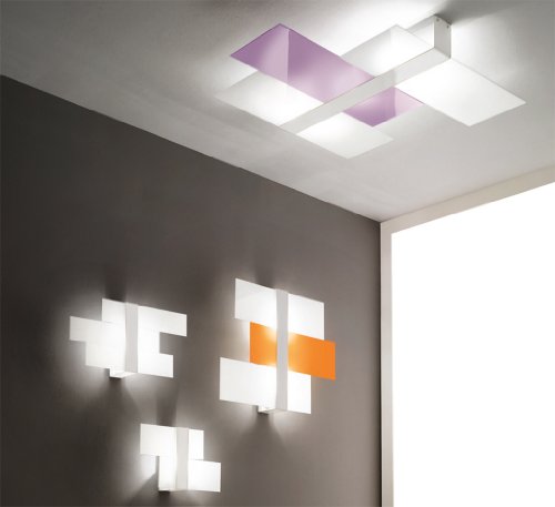 Applique da parete e soffitto Bianco Lilla Linea