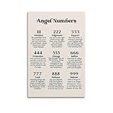 Engelnummer, inspirierendes Zitat, klassisches ästhetisches Poster, dekoratives Gemälde, Leinwand, Wandkunst, Wohnzimmer, Schlafzimmer, Gemälde, ungerahmt, 30 x 45 cm