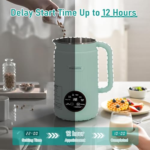 Image of 40oz Automatic Nut Milk Maker Machine for Lactose Intolerant and Busy Mom | 8 in 1 Make Homemade Soy, Oat, Almond Milk Machine with Delay Start, Self-Cleaning,Perfect for Daily Home Kitchen Use, Green