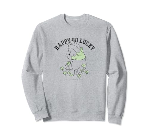 Sweatshirt Winnie the Pooh Disney motif Happy Go Lucky durable avec col rond