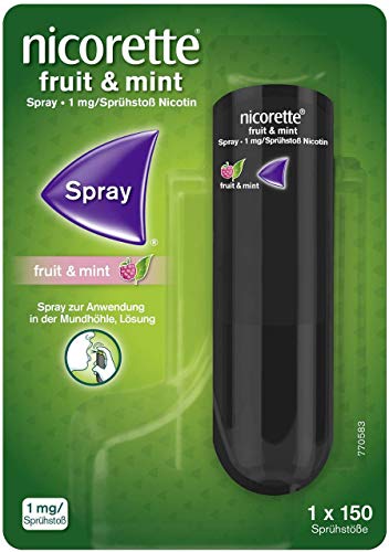 NICORETTE Spray mit fruit & mint Geschmack Rauchen aufhören mit Nikotinspray 1 Spray ersetzt bis zu 150 Zigaretten zur Raucherentwöhnung - 1St.