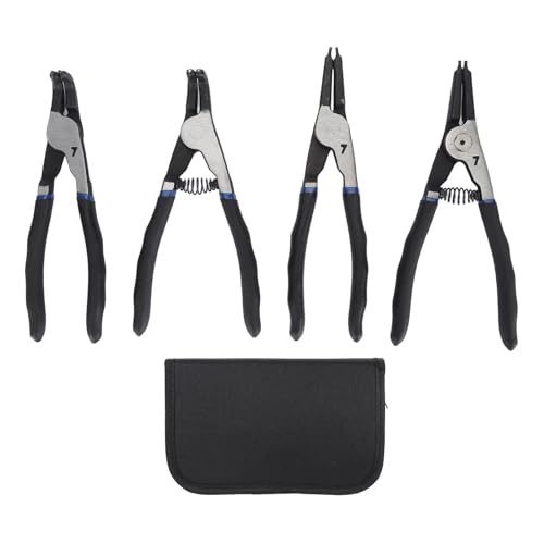 ZAWELIYO 4 Pcs Carbon Steel Snap Ring Pliers Set Secure Grip Internal External Circlip Pliers for Automotive Machinery Maintenance