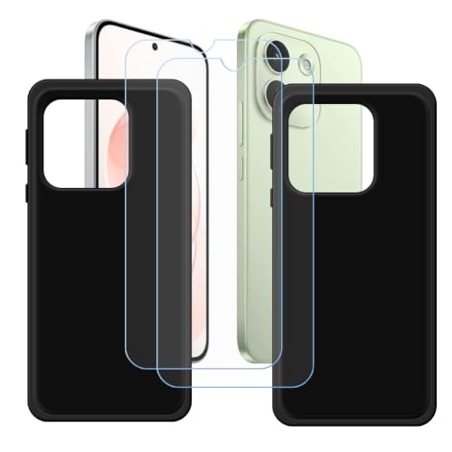 BMPNLSZ �K�p Redmi Note 17 Pro Max�p�̔ėp[2�p�b�N]�u���b�N�V�F��+[2�p�b�N]HD�����K���X | HD�����K���X�V���J�Q���V�F��TPU�ی�o�b�N�V�F���ėp�V�F��-Redmi Note 17 Pro Max�p�X�N���C�u�h�~��
