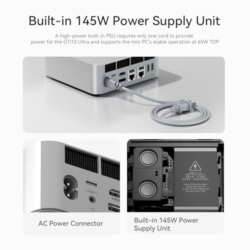 Image of Beelink GTI13 Ultra Mini PC, Core i9-13900HK (up to 5.4GHz) 64GB DDR5 2TB NVMe M.2 SSD Mini Desktop Computer, WIFI6+ BT5.2 + 2.5G LAN, Triple Display Output, HDMI /DP /USB-C, W-11 Pro Gaming Mini PC